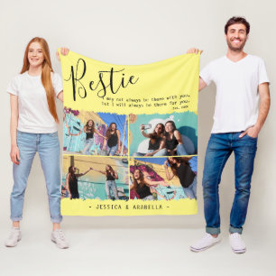 Manta Polar Colage de Fotos con Cita Personalizada de Mejores