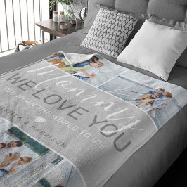 Manta Polar Colage de Fotos de Mamá 'Te Amamos'