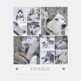 Manta Polar Colage de fotos de mascotas amante de los perros