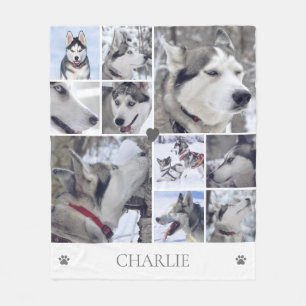 Manta Polar Colage de fotos de mascotas amante de los perros