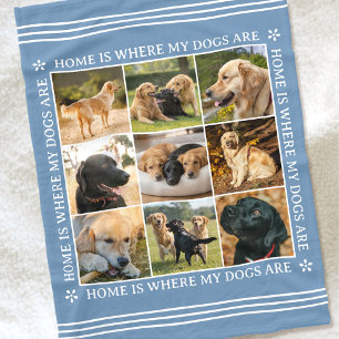 Manta Polar Colage de Fotos de Texto Personalizado Perro Masco