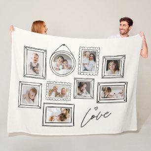 Manta Polar Colage de Fotos Personalizadas Amor Familiar