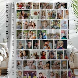 Manta Polar Colage de Fotos Personalizado Blanco 54