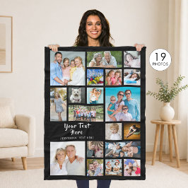 Manta Polar Colage de fotos personalizado moderno de 19 fotos