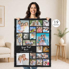 Manta Polar Colage de fotos personalizado moderno de 19 fotos