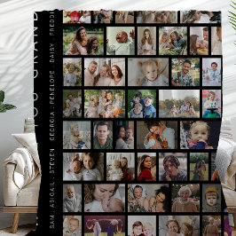 Manta Polar Colage de fotos personalizado negro 54