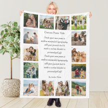 Colcha de Colage de Fotos Personalizada con Poema 