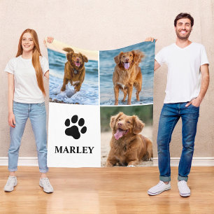 Manta Polar Colcha de mascota con fotos personalizadas de pata