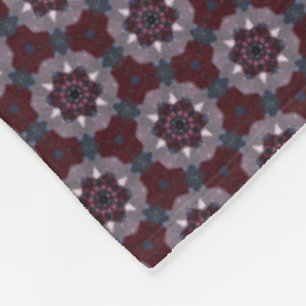 Manta Polar Colcha Pintada Floral Burgundy y Gris