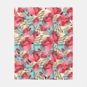 Manta Polar Cold Warm Watercolor Floral Geométrico