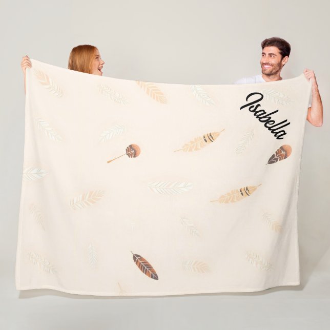 Manta Polar Colección Boho Popular de Lujo Plumas (In situ)