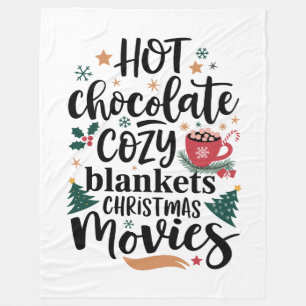 Manta Polar Colección Chocolate Caliente y Ambiente Navideño A