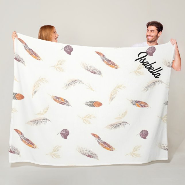 Manta Polar Colección de lujo Boho de Plumas de Moda (In situ)