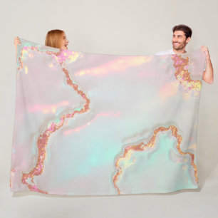 Manta Polar Colección de lujo moderna rosa suave menta dorada