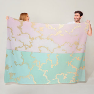 Manta Polar Colección de lujo trendy rosa suave menta dorada