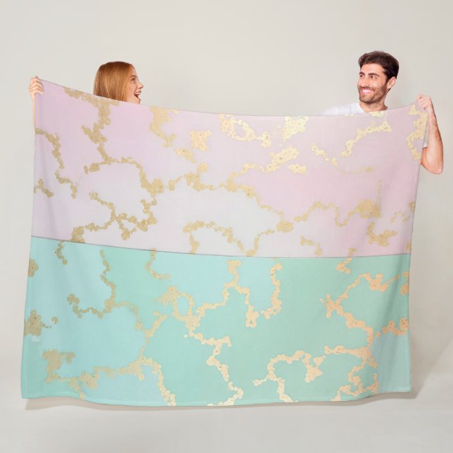 Manta Polar Colección de lujo trendy rosa suave menta dorada (In situ)
