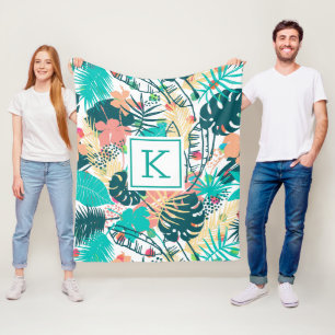 Manta Polar Colección de patrones de hojas tropicales