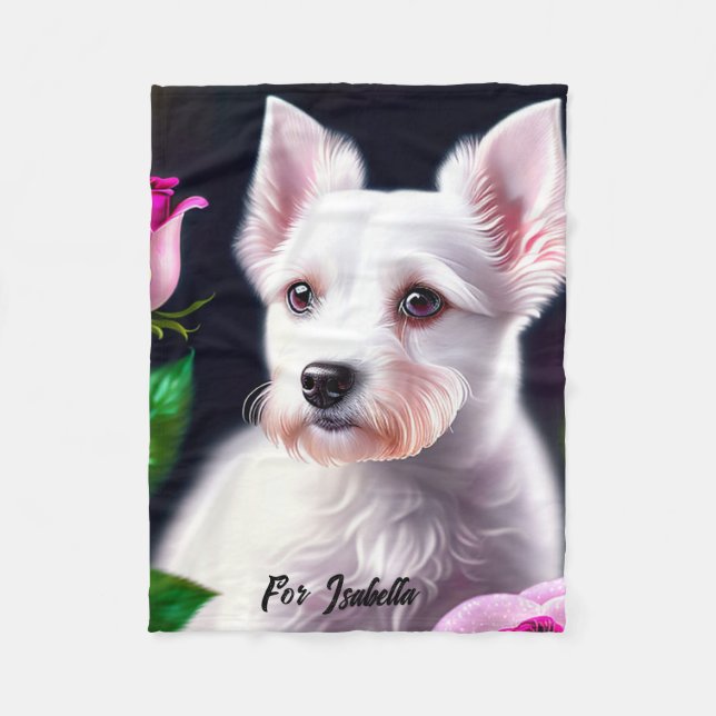 Manta Polar Colección De Perro Dulce Y Rosa (Anverso)