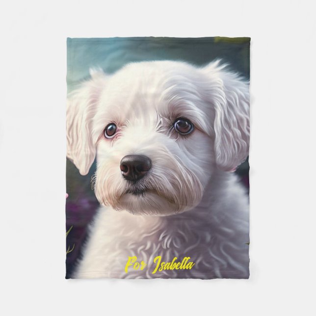 Manta Polar Colección De Perros Dulces Y rosas (Anverso)