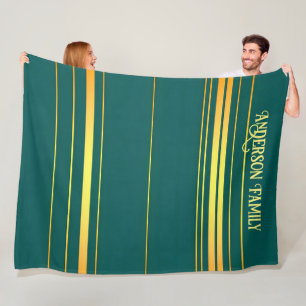 Manta Polar Colección de Textos de Oro Verde de Lujo Linen
