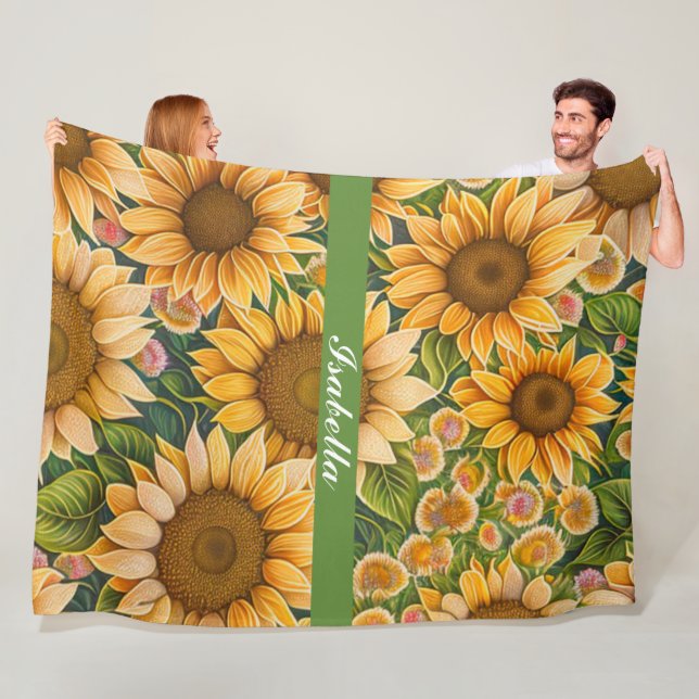 Manta Polar Colección elegante de Sunflower Beautiful (In situ)