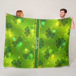 Manta Polar Colección Green Trendy St Patrick's Day Clover