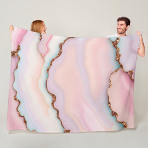 Manta Polar Colección moderna de ácaros de mármol rosa claro a