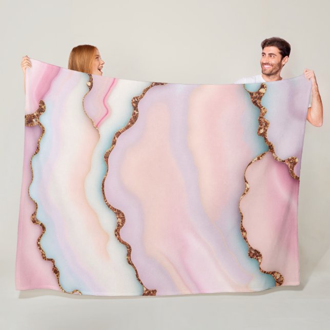 Manta Polar Colección moderna de ácaros de mármol rosa claro a (In situ)