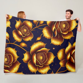 Manta Polar Colección moderna de Rosas de oro de lujo de Boho