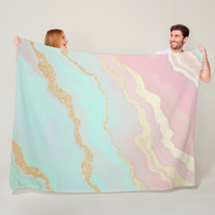 Manta Polar Colección Popular de Lujo Rosa Mint Gold
