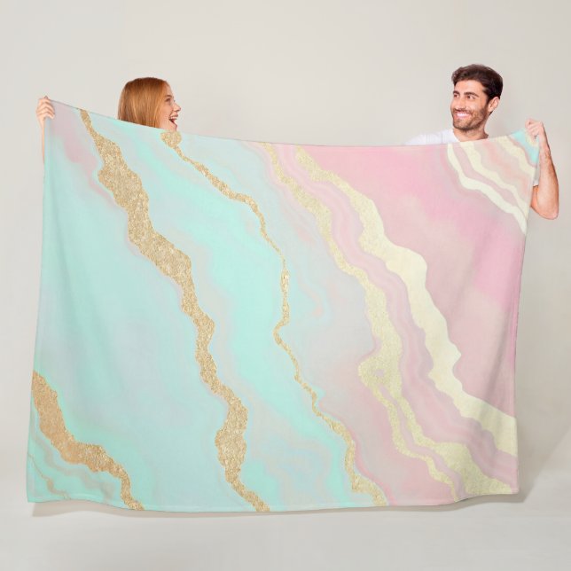 Manta Polar Colección Popular de Lujo Rosa Mint Gold (In situ)
