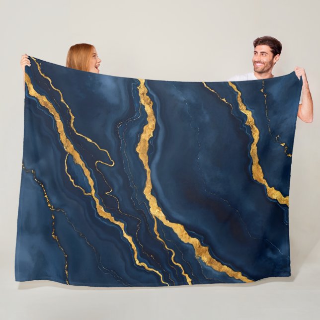 Manta Polar Colección popular de mármol azul de oro de la mari (In situ)
