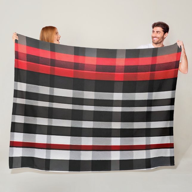 Manta Polar Colección popular de plaquetas rojas y negras (In situ)