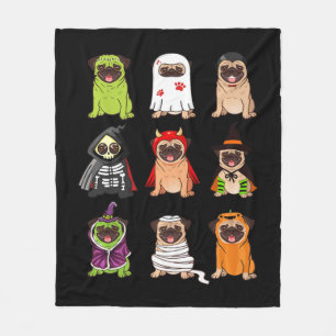 Manta Polar Colección Pug Happy Pugoween Halloween Spookeen Co