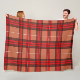 Manta Polar Colección Trendy Tartan de Plantas Rojas Tradicion