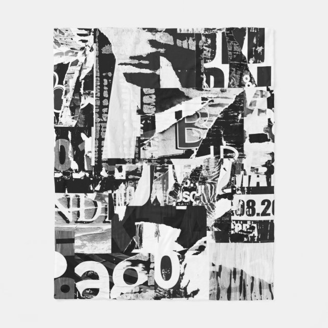 Manta Polar Colectivo de posters de publicidad de calle rota (Anverso)