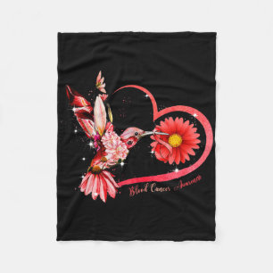 Manta Polar Colibrí Girasol Cinta Roja Cáncer de Sangre Awar
