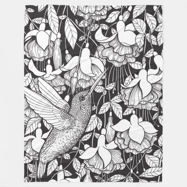Manta Polar Colibrí y fucsia (Anverso)