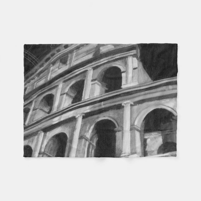 Manta Polar Coliseo romano con dibujos arquitectónicos (Frente (Horizontal))