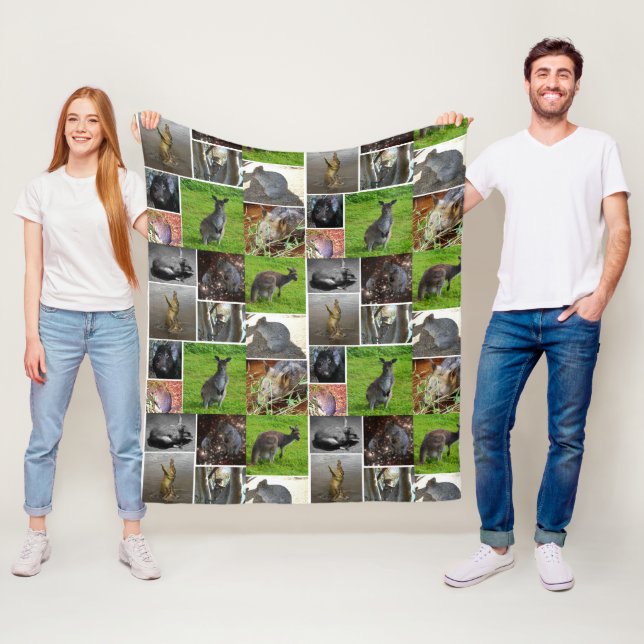 Manta Polar Collage australiano sobre vida silvestre, (In situ)