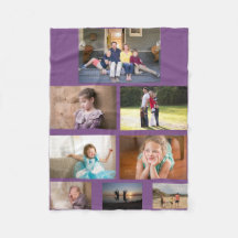 Collage de Amor Familiar 8 Fotos Fondo Morado
