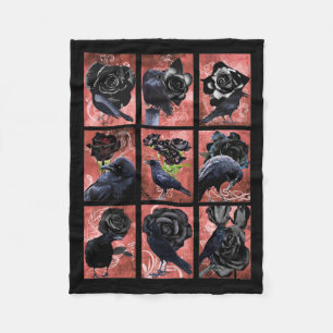 Manta Polar Collage de arte gótico de los rosas negros