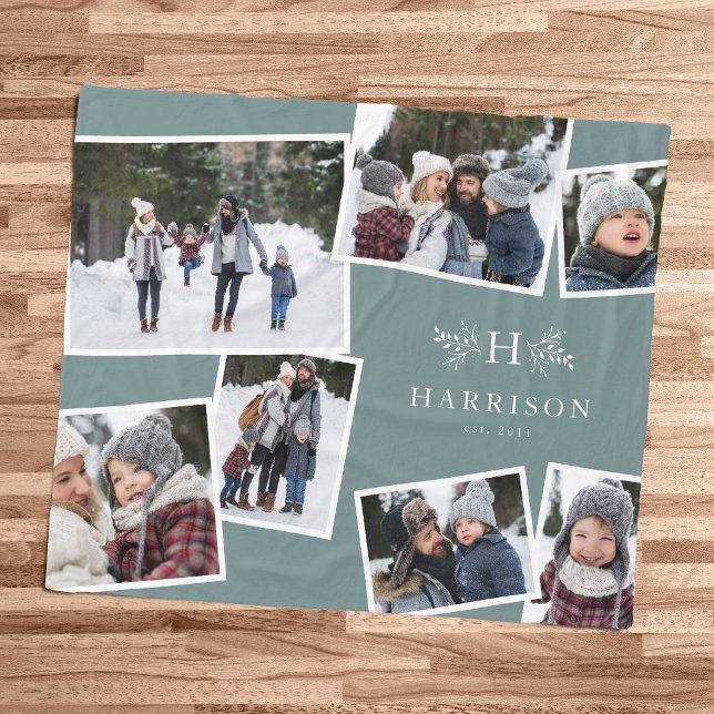 Manta Polar Collage de familia de monogramas rusos 7 foto verd (Subido por el creador)