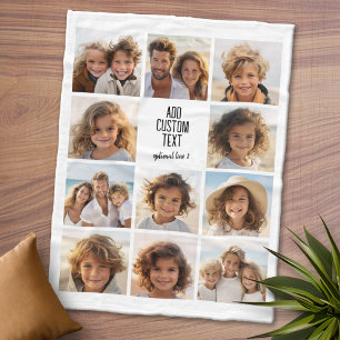 Manta Polar Collage de fotos - 11 imágenes con un bloque de te