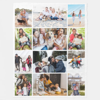 Manta Polar Collage de fotos 12 Imágenes