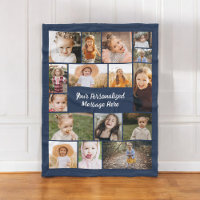 Collage de fotos 16 personalizado de Navy Blue Mod