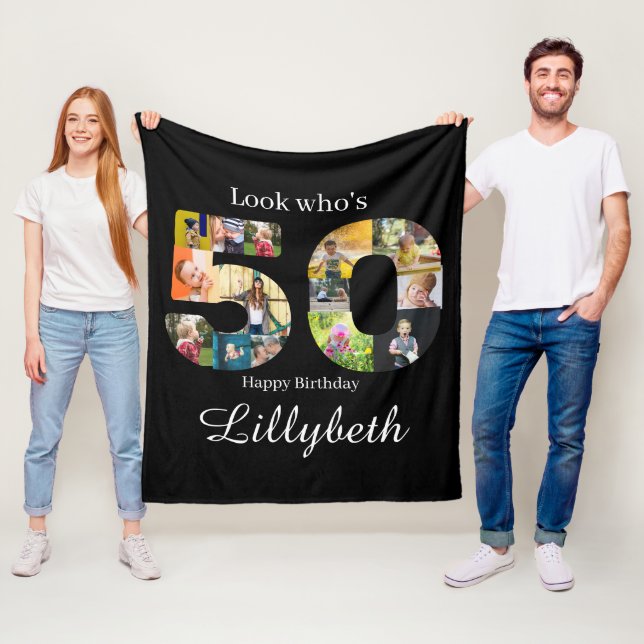 Manta Polar Collage de fotos 50.ª Fleece Blanket (In situ)