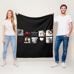 Manta Polar Collage de fotos abierto - Amor/Boda/aniversario