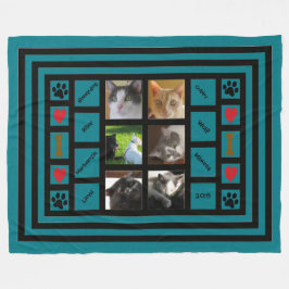 Manta Polar Collage de fotos/azul adaptables del estilo de