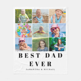 Manta Polar Collage de fotos Best Dad 9